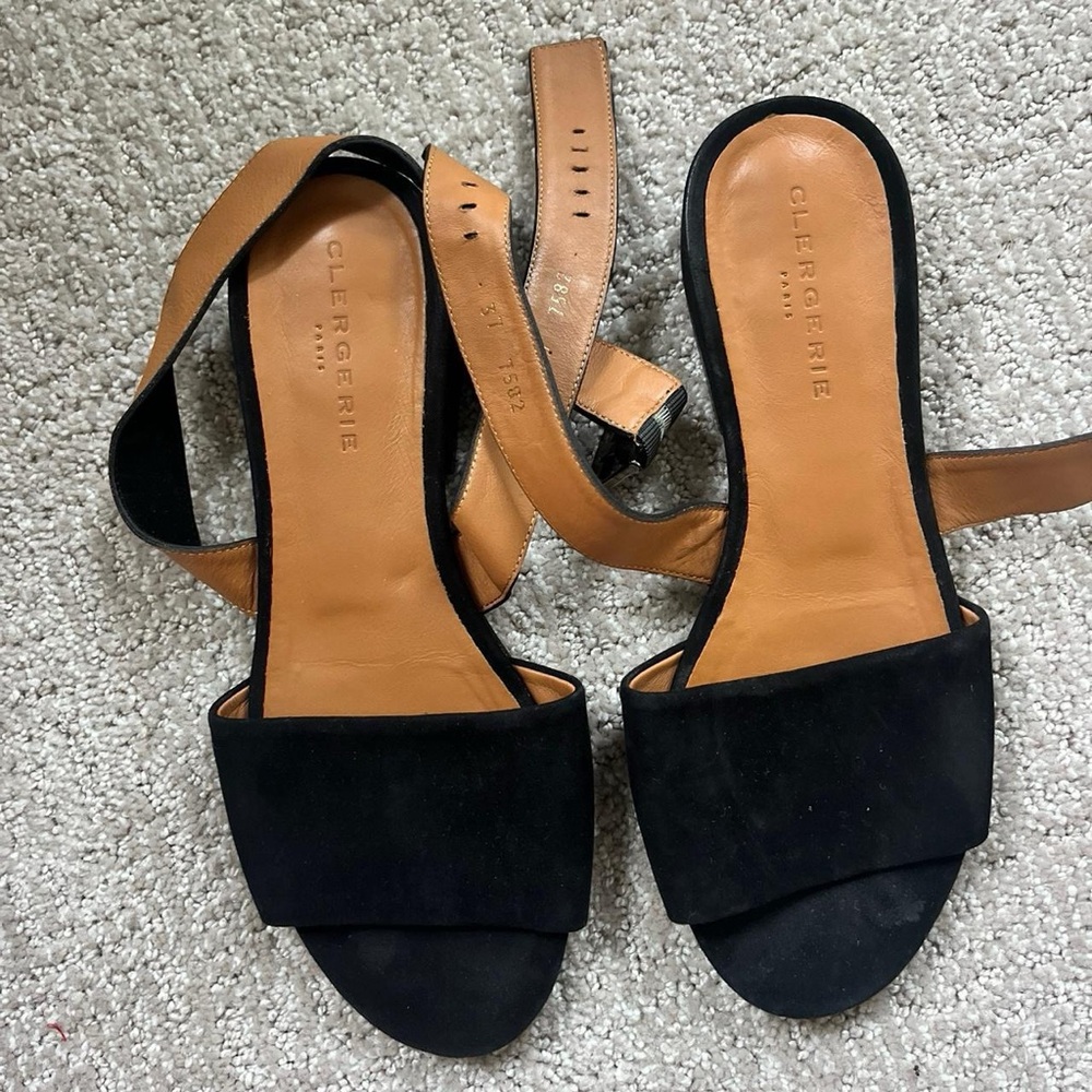 Robert Clergerie Black and Brown Sandals
